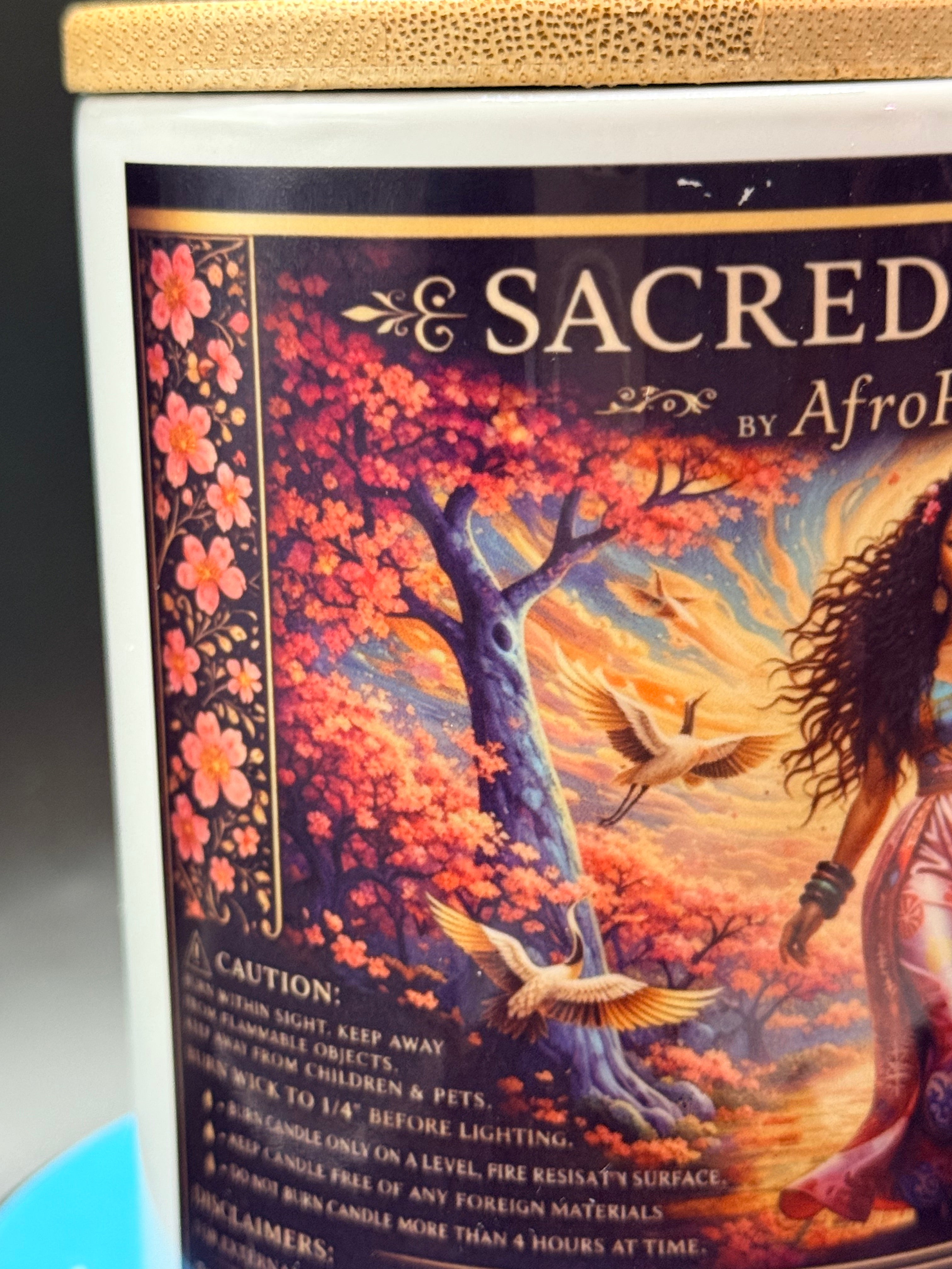 Candle 🌸 Sacred Sakura – AfroPino Vibes Signature 12 oz Candle