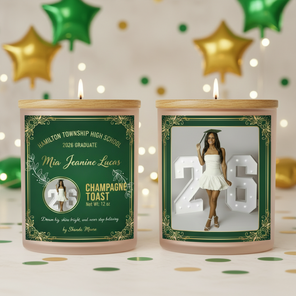 Personalized Graduation Candle — Custom Scents & School Colors 🎓✨