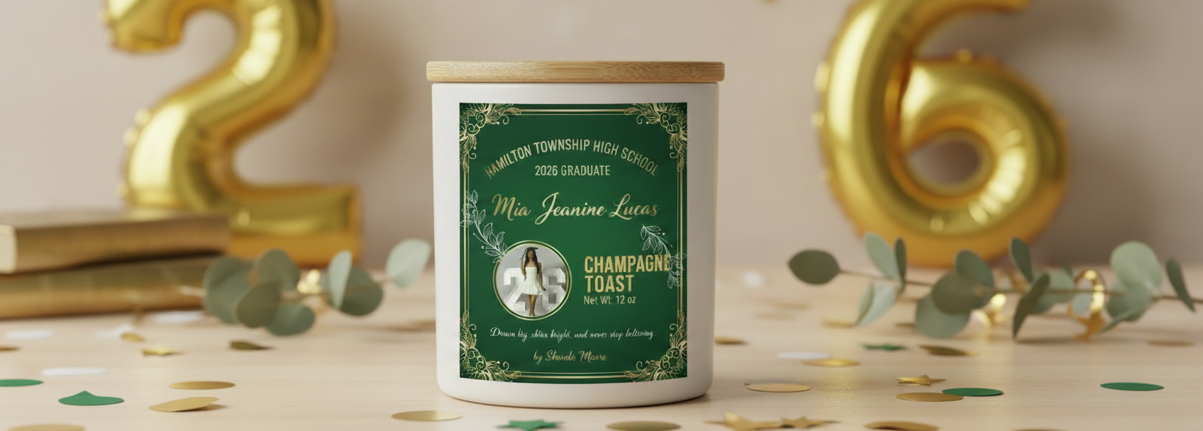 Personalized Graduation Candle — Custom Scents & School Colors 🎓✨